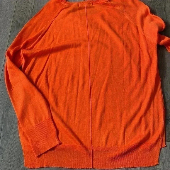 NWT Zara Crew Neck Ribbed  Orange Fine Knit Sweater - M - Picture 5 of 8